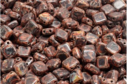 2 Holes Pressed Tile Beads 6x6mm (111-30516-06x06-23980-86800-33307)