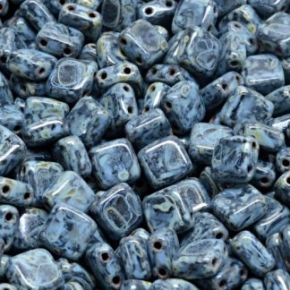 2 Holes Pressed Tile Beads 6x6mm (111-30516-06x06-23980-86800-33308)