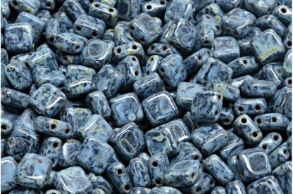 2 Holes Pressed Tile Beads 6x6mm (111-30516-06x06-23980-86800-33308)