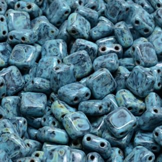 2 Holes Pressed Tile Beads 6x6mm (111-30516-06x06-23980-86800-33309)
