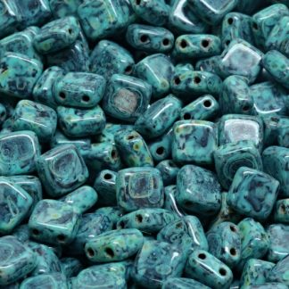 2 Holes Pressed Tile Beads 6x6mm (111-30516-06x06-23980-86800-33310)