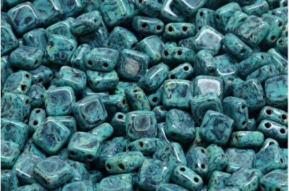 2 Holes Pressed Tile Beads 6x6mm (111-30516-06x06-23980-86800-33310)