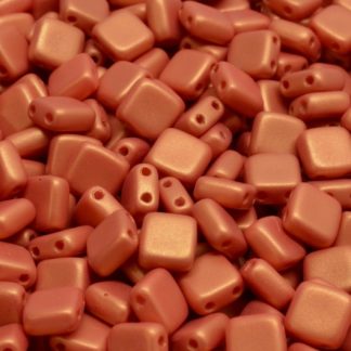 2 Holes Pressed Tile Beads 6x6mm (111-30516-06x06-02010-241X8)