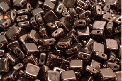 Flat Silky Beads - 2 Holes 6x6mm (111-30517-06x06-23980-14415)