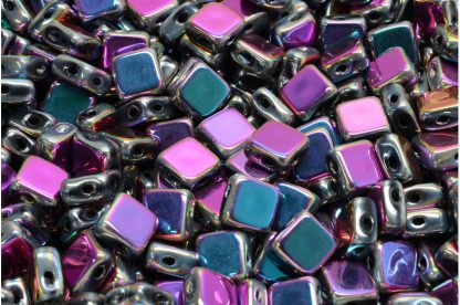 Flat Silky Beads - 2 Holes 6x6mm (111-30517-06x06-23980-29443)